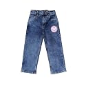 KiddoPanti Girls Solid Waist Elasticated Straight Fit