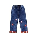 KiddoPanti Girls Solid Waist Elasticated Straight Fit