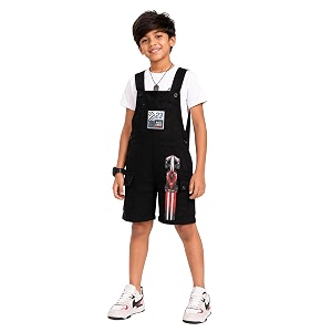 kiddopanti unisex denim cargo dungaree shorts  691 cotton 29 spun poly 19 spandex  above knee length  soft breathable summer dungaree