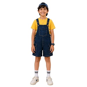 kiddopanti unisex denim cargo dungaree shorts  691 cotton 29 spun poly 19 spandex  above knee length  soft breathable summer dungaree
