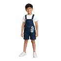 KiddoPanti Unisex Denim Cargo Dungaree Shorts | 69.1% Cotton 29% Spun Poly 1.9% Spandex | Above Knee Length | Soft Breathable Summer Dungaree
