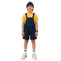 KiddoPanti Unisex Denim Cargo Dungaree Shorts | 69.1% Cotton 29% Spun Poly 1.9% Spandex | Above Knee Length | Soft Breathable Summer Dungaree