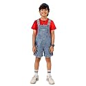 KiddoPanti Unisex Denim Cargo Dungaree Shorts | 69.1% Cotton 29% Spun Poly 1.9% Spandex | Above Knee Length | Soft Breathable Summer Dungaree