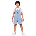 KiddoPanti Unisex Denim Cargo Dungaree Shorts | 69.1% Cotton 29% Spun Poly 1.9% Spandex | Above Knee Length | Soft Breathable Summer Dungaree
