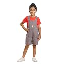 KiddoPanti Unisex Denim Cargo Dungaree Shorts | 69.1% Cotton 29% Spun Poly 1.9% Spandex | Above Knee Length | Soft Breathable Summer Dungaree