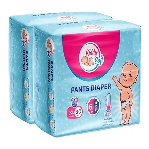 kiddy soft pants diapers for all round protection pants small pack of 2each30 pieces total 60pieces - xl