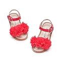 Kiderence Toddler Flower Girl Sandals Open Toe Dress Shoes Wedding Party