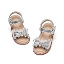 Kiderence Toddler Flower Girl Sandals Open Toe Dress Shoes Wedding Party
