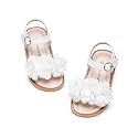 Kiderence Toddler Flower Girl Sandals Open Toe Dress Shoes Wedding Party