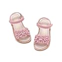 Kiderence Toddler Flower Girl Sandals Open Toe Dress Shoes Wedding Party