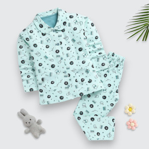 kidfella baby girls printed nylon kids nightwear multicolor pack of 1