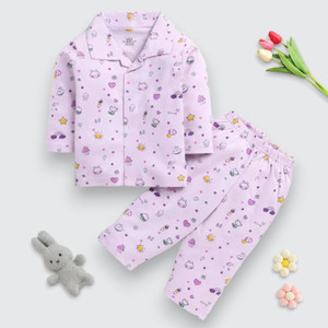 kidfella kids nightwear baby girls printed nylon