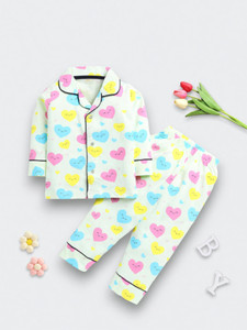kidfella baby girls printed nylon kids nightwear multicolor pack of 1