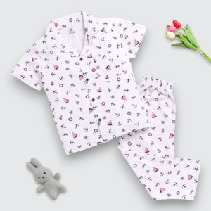 kidfella baby girls printed nylon kids nightwear multicolor pack of 1