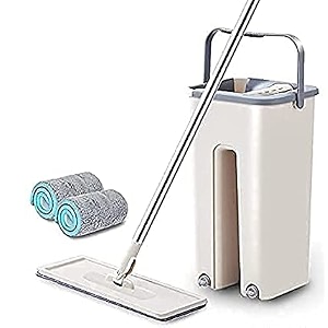 heavy quality floor mop with bucket flat squeeze mop bucket system cleaning supplies 360 flexible mop head2 reusable pads home floor cleaner mops extended stainless stil backet mop