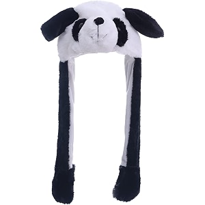 kiditos bunny cap with moving ears led glowing girls headwear plush funny hat wool winter cap