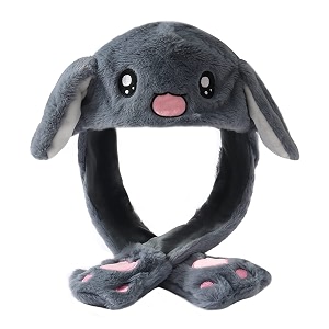 kiditos bunny cap with moving ears led glowing girls headwear plush funny hat wool winter cap