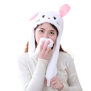 kiditos bunny cap with moving ears led glowing girls headwear plush funny hat wool winter cap