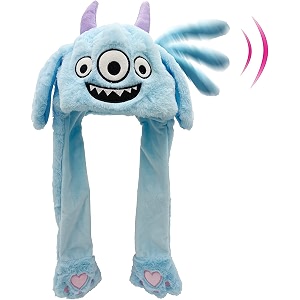 kiditos bunny cap with moving ears led glowing girls headwear plush funny hat wool winter cap
