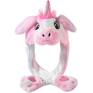 kiditos bunny cap with moving ears led glowing girls headwear plush funny hat wool winter cap