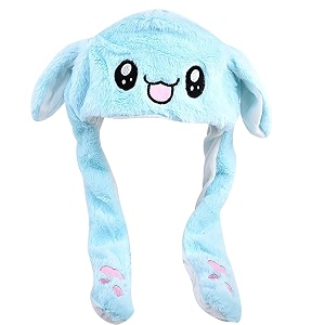 kiditos bunny cap with moving ears led glowing girls headwear plush funny hat wool winter cap