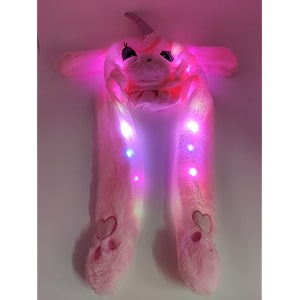 kiditos bunny cap with moving ears led glowing girls headwear plush funny hat wool winter cap