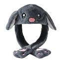 Kiditos Bunny Cap With Moving Ears (LED Glowing) Girls Headwear Plush Funny Hat, Wool Winter Cap