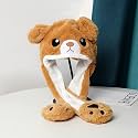 Kiditos Bunny Cap With Moving Ears (LED Glowing) Girls Headwear Plush Funny Hat, Wool Winter Cap