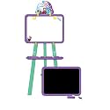 Kidivo Plastic Adjustable Height Magnetic 8 in 1 Double Sided Easel Board for Kids( Frozen, Multicolor)