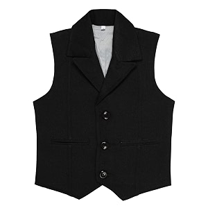 kids jute blend black nehru jacket waist coat for boys - special occasion  formal amp festival wear  party outfit  wedding dress for boys - regular fit