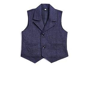 kids nehru jacket waistcoat for boys k-3015-navy-blue-7