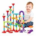 Kidology 3D Marble Run DIY Construction Building Blocks Toys for Kids Marble Race Track Play Set Assemble Tower Toy STEM Educational Toys Gift for Kids (Marble Run Track, 113 PCs)