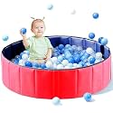 Kidology 4-in-1 Foldable Kids Pool - Ball Pit, Sandbox &amp; Toy Storage Durable &amp; Portable Outdoor/Indoor Activity Pool Ball Pit Structure for Toddlers &amp; Kids - Balls Not Included (Red, 80 * 20Cm)