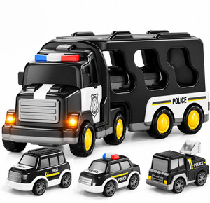 kidology 5-in-1 friction power police truck toy for kids  toddlers  transport cars