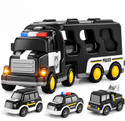 KIDOLOGY 5-in-1 Friction Power Police Truck Toy for Kids & Toddlers – Transport Cars
