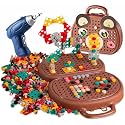 Kidology Electric Drill Screw Tool Set Creative Mosaic Puzzle Toy, 203 Pcs 3D Creativity Educational Kit Construction Toy for Kids, Birthday Gift for Girls &amp; Boys