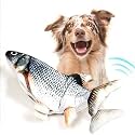 Kidology Floppy Fish Soft Toy for Dogs, Puppy Chew &amp; Kicker, Activated Moving Dog Toy with USB-Chargeable Plush for Indoor Playing, Relaxing, Exercising
