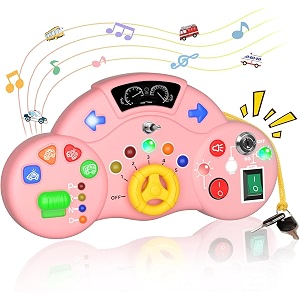 kidology montessori busy board with led lights  sensory musical toy for toddlers educational learning activities for brain development preschool skills birthday gift for boys amp girls