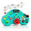 Kidology Montessori Busy Board Steering Wheel Toy for Kids 3+ Years | Pretend Play Car Dashboard with Lights, Sounds, Key, Buttons, Switches & Levers | Sensory Activity & Travel Toy for Boys & Girls