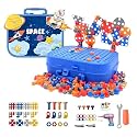 Kidology Electric Drill Screw Tool Set Creative Mosaic Puzzle Toy, 203 Pcs 3D Creativity Educational Kit Construction Toy for Kids, Birthday Gift for Girls &amp; Boys