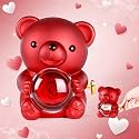 Kidology Teddy Bear with Preserved Rose | Forever Flower Bear with Hidden Jewellery Box | Elegant Gift Box for Women, Romantic Gift for Valentine’s Day (Without Necklace) (Red)