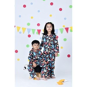 cotton cute sleepwear for girls  charming printed pajama set  full sleeves kurta pajama set