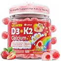 Kids &amp; Teens D3 K2 Calcium Gummies, Bone, Teeth &amp; Growth Support, 60Cts