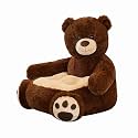Kids Animal Sofa Seat Cozy Armchair for Home Decor, Soft Plush Children's Armchair, Cute Animal Shaped Chair for Bedroom Living Room Playroom- Bear