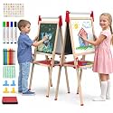 Kids Art Easel, Adjustable Wood Chalkboard, Easels for Toddlers