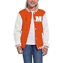 Kids Baseball Jacket Letter Print Boys Girls Varsity Coat Casual Lightweight School Uniform With Button