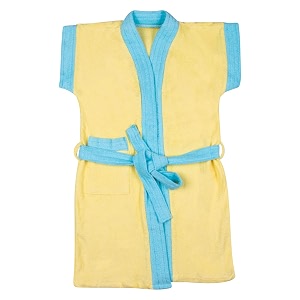 kids bath gown bathrobe bath towel bathing accessories for baby boy or baby girl 5-6 year color yellow