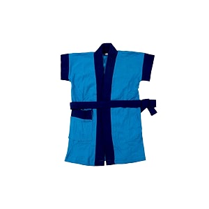 cotton kids bathrobe ultra soft amp highly absorbent sky blue baby bath gown terry cloth towel robe with navy blue contrast trim waist belt boy 6-7 year color blue