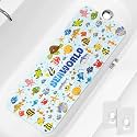 Kids Bath Mat 40x16 Non Slip Tub Shower Mat with Suction Cups Drain Holes