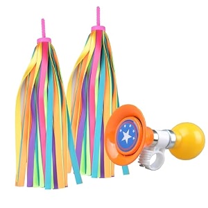 kids bike bell and 2 pack kids bike streamers for children39s bike accessories kid bike horn kid bike accessories for kidsorange pentagram